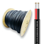 National Wire&Cable - 20/2 Tinned Copper Professional Wire (500 Feet) 20 AWG Gauge Stranded PVC Cord - 2 Conductor Electrical Wire - Made in USA - UV Resistant - LED Light, Low Voltage Cable