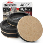Felt Furniture Sliders for Hardwood Floors X-PROTECTOR 4 PCS 4 3/4” - Furniture Slider with Unique Design - Heavy-Duty Furniture Movers for Hard Surfaces - Felt Sliders - Move Your Furniture Easily!