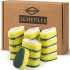 Dish Wand Refills 16Pack, Dishwand Sponges Replacement Heads,Common Compatible Dish Wand Heads, Durable Dish Wand Scrubber Sponge for Kitchen Cleaning