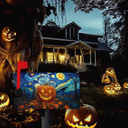 Halloween Pumpkin Magnetic Mailbox Covers Standard Size 18 x 21 Van Gogh's Starry Night Mailbox Wraps Cover Oil Painting Decorations Post Box Cover for Garden Yard Outdoor Decor