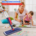 Spray Mops for Floor Cleaning: MEXERRIS Wet Jet Mops with 4 Washable Pads for Swiffer Powermop - Microfiber Flat Floor Mop with 2 Refillable Bottles for Hardwood Wood Laminate Ceramic Tiles
