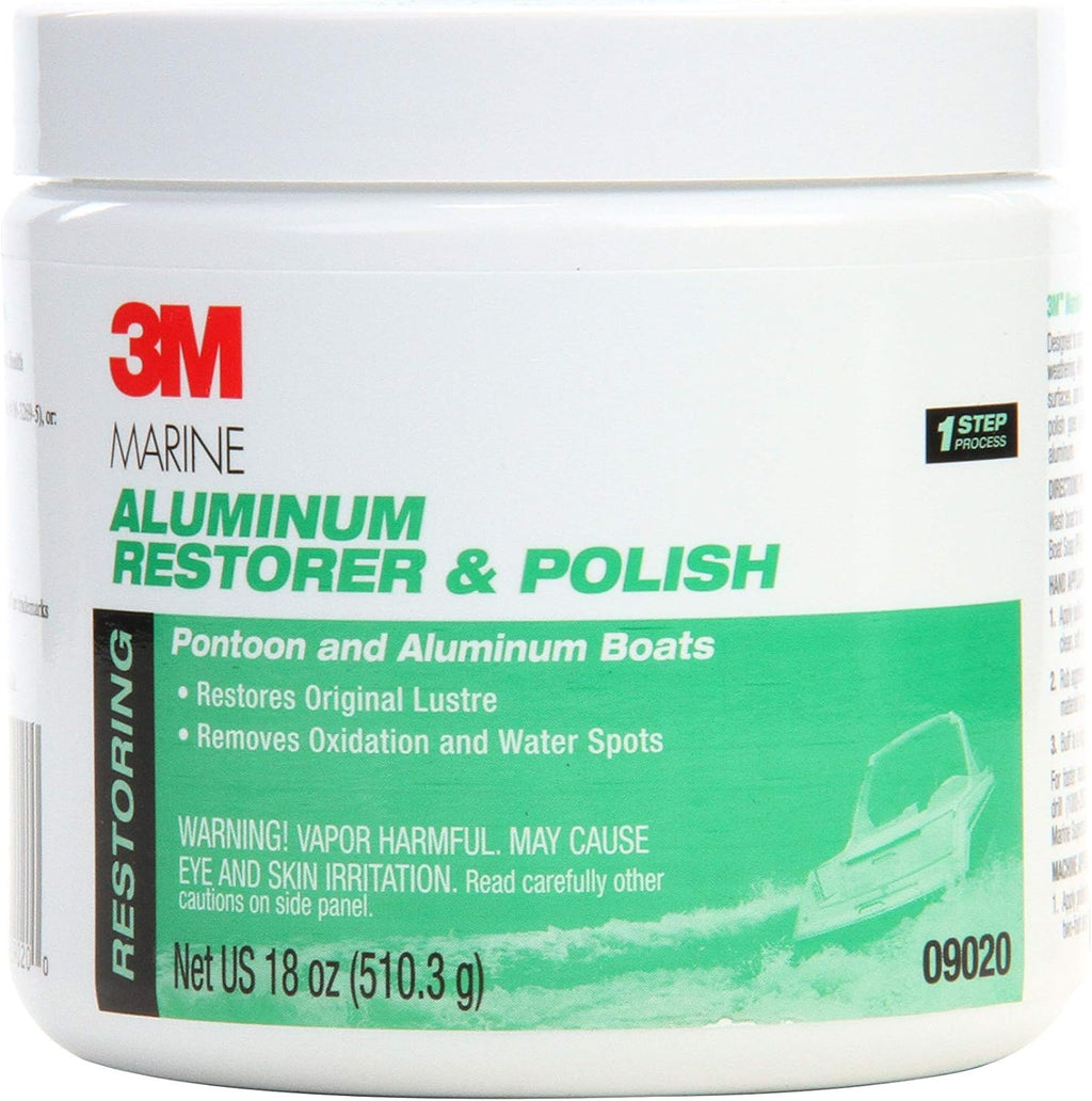 3M Marine Aluminum Restorer and Polish, 09020, 18 oz, for Marine Detailing, Remove Heavy Oxidation and Chalking, 1 Tube