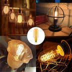 Edison Light Bulb 60w, 6 Pack Dimmable T45 Retro Bulb, 110v-130v, E26 Base Decorated Antique Filament Bulb, Amber Glass, 2200k Warm Yellow Incandescent Bulb, Used for Home Lighting