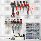 2Pcs Metal Screwdriver Organizer, Wall Mount Plier Organizer Hammer Holder, Hand Tool Storage Rack for Garage Workshop Workbench (Black, 2PCS)