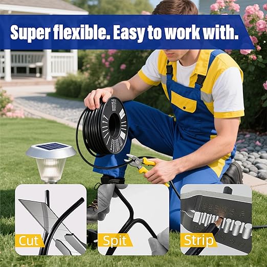 Extension Electrical Wire18/2 SPT-2W Bulk Lamp Cord, 300-Volt 18-Gauge, 50-feet Spool, Black,UL Listed