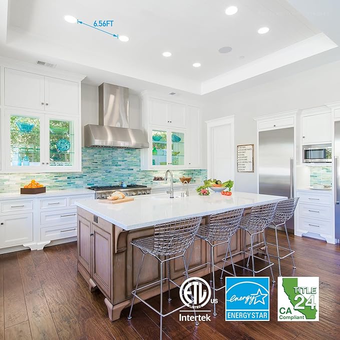 TORCHSTAR 12-Pack 6 Inch 5CCT LED Recessed Lighting, CRI 90, 2700K3000K3500K4000K5000K Selectable, Dimmable 1000lm Brightness Slim LED Downlight, ETL Listed