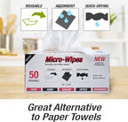 Eurow 200GSM Microfiber Cleaning and Drying Cloths with Dispenser Box, Reusable, Streak-Free, Scratch-Free, Ultra Absorbent, Edgeless for All Surface Types, 12x12in, 50-Pack, Orange