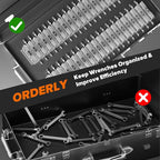 40PCS Modular Wrench Organizer Wrench Holder - Wrench Tool Organizers for Tool Drawer Storage, Wrench Storage Set with Metric & SAE Label, Wrench Rack Tool Gift for Professional Mechanics,Transparent