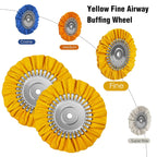 2PCS 8" Airway Buffing Wheel with 5/8" Arbor Flange-Free Hub, Yellow Buffing Wheels for Angle Grinder, Metal Polishing Wheel for Aluminum Wheels Stainless Steel Oxidation Removal
