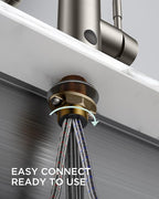 FORIOUS Touchless Kitchen Faucet Brushed Nickel, Smart Motion Sensor Spring Sink Faucet with Pull Down Sprayer Commercial Contemporary Hands-Free for Pot Filler, Farmhouse Camper Laundry Camper