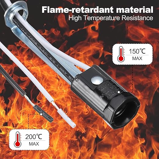 PATIKIL Candelabra Base Lamp Holder Light Socket, 10pcs UL Listed Keyless E12 Bulb Socket with 9.8" Wire Leads for E12 Incandescent LED Light Bulbs, 3.5" Tall