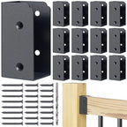 201 Stainless Steel 2" x 4" (Actually 1 ½" x 3 ½") Deck Railing Connector, for Deck Railing, Handrail, Barn and Beam end Connection Installation (12pc-Black)