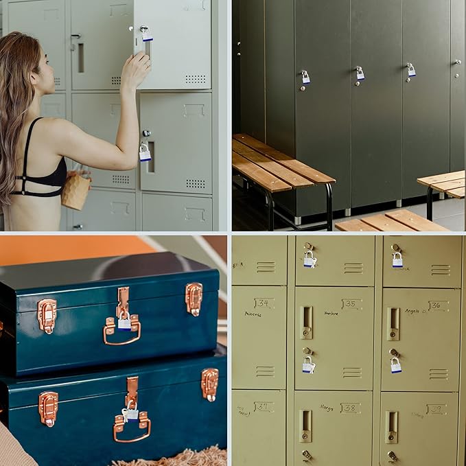 Lock Outdoor Padlocks, Laminated keyed Padlock, 1-9/16 in Wide Body, Padlock Set with Keys (24Pack)