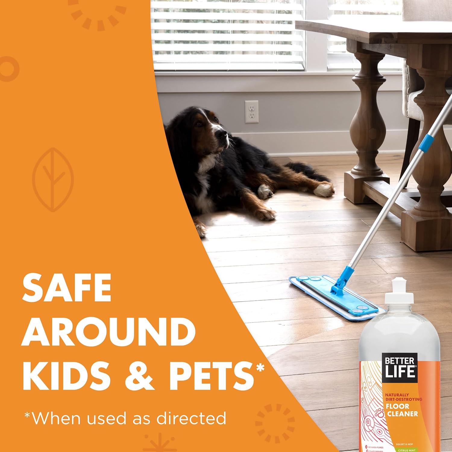 Better Life Floor Cleaner Concentrate - Liquid Multipurpose Cleaner for Wood, Tile, Laminate, Vinyl, Bamboo - Hardwood Floor Cleaner for Mopping - Citrus Mint 1 Gal Concentrate