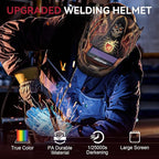 ARCCAPTAIN Welding Helmet Auto Darkening, 1/1/1/1 True Color Welding Hood, 4 Arc Sensor 1/25000s Response Time Solar Powered Weld Hood Helmet, Death Skeleton
