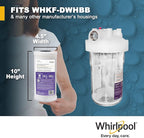 Whirlpool 10" x 4.5" Whole House Large Capacity Sediment Filter WHKF-GD25BB, NSF Certified 25 Micron Filtration, 6-Month Life, Replacement Cartridge Fits Most Home Standard Filter Housings