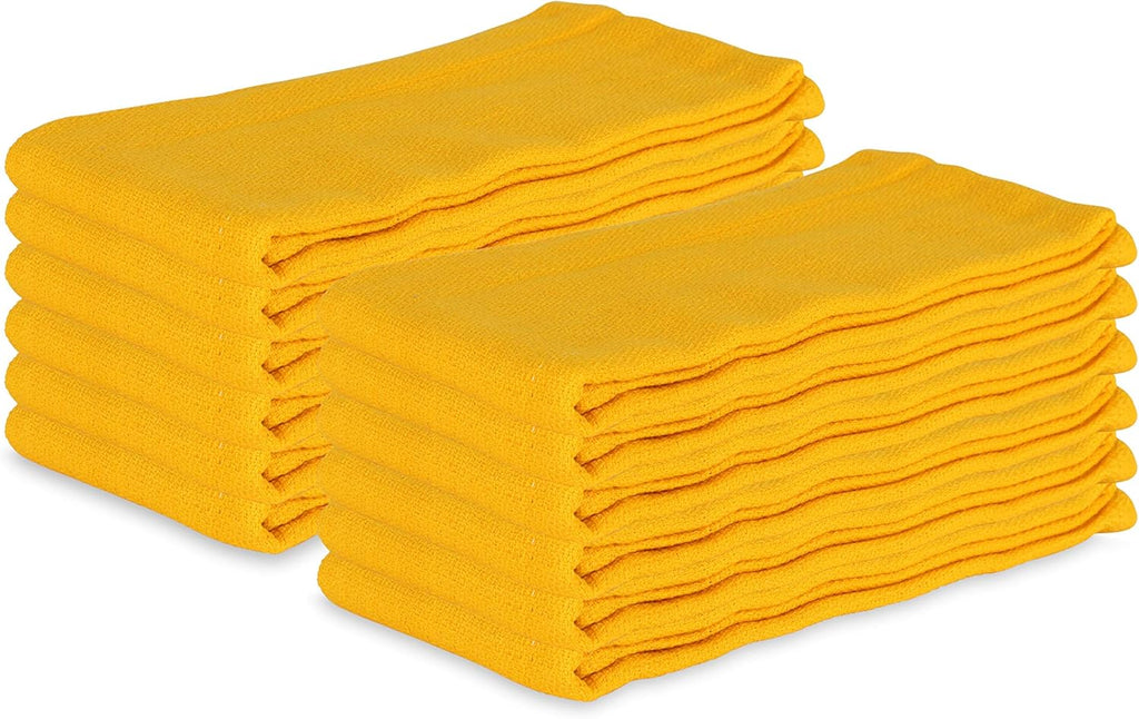 Arkwright Surgical Huck Towels - (Pack of 12) Lint Free & Highly Absorbent Pre-Treated Cotton Cleaning Cloths, Perfect for Medical, Auto Detailing, Window Glass, and Shop, 16 x 26 in, Yellow