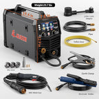 GZ GUOZHI MIG Welder 210A with Pulse, 8 in 1 Gas MIG/MAG/Gasless Flux Core MIG/Lift TIG/Stick/Spot Welding/Spool Gun, Aluminum Welding Machine 110V/220V Dual Voltage Multi-Process Welder LED Display