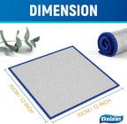 Microfiber Cleaning Cloth Polishing Glass Cleaner Absorbent Kitchen Towel Quick Drying Miracle Lint Free Rags for Household Auto Detailing Bathroom, Pack of 6, 12 x 12 Inch, Sliver-Blue