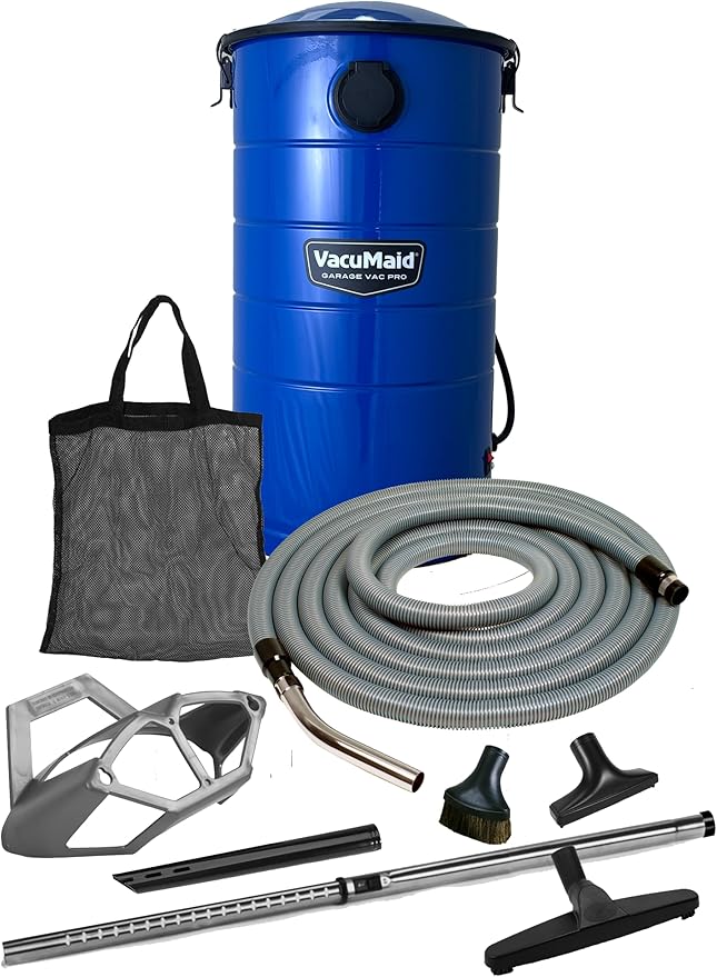 VacuMaid GV50BPRO Professional Wall Mounted Garage and Car Vacuum with 50 ft. Hose and Tools