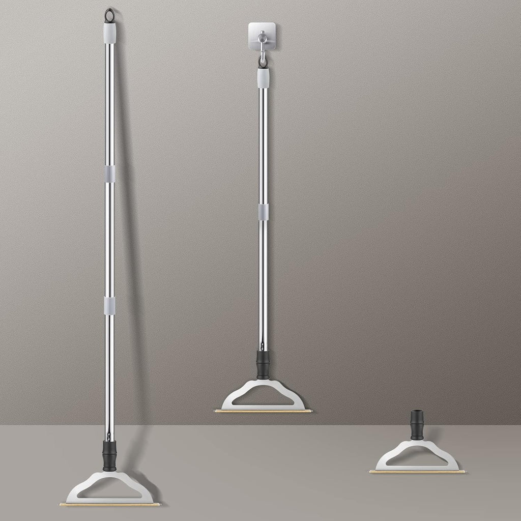 47“ Adjustable Long Handle Carpet Rake Pet Hair Remover, Reusable Large Metal Lint Remover Brush for Embedded Fur Removal from Low Pile Rugs Stairs, Carpet Brush Scraper Dog Cat Hair Remover Broom