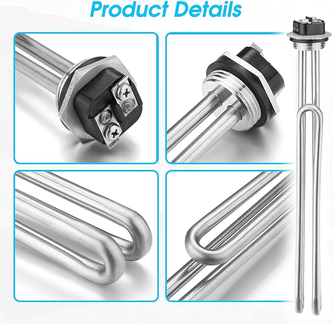 CozyCabin 2Pcs Water Heater Element, 4500W 240V, Screw-in Type, Foldback Type, 02582 Water Heater Heating Elements, Fits most models of Electric Hot Water Heater