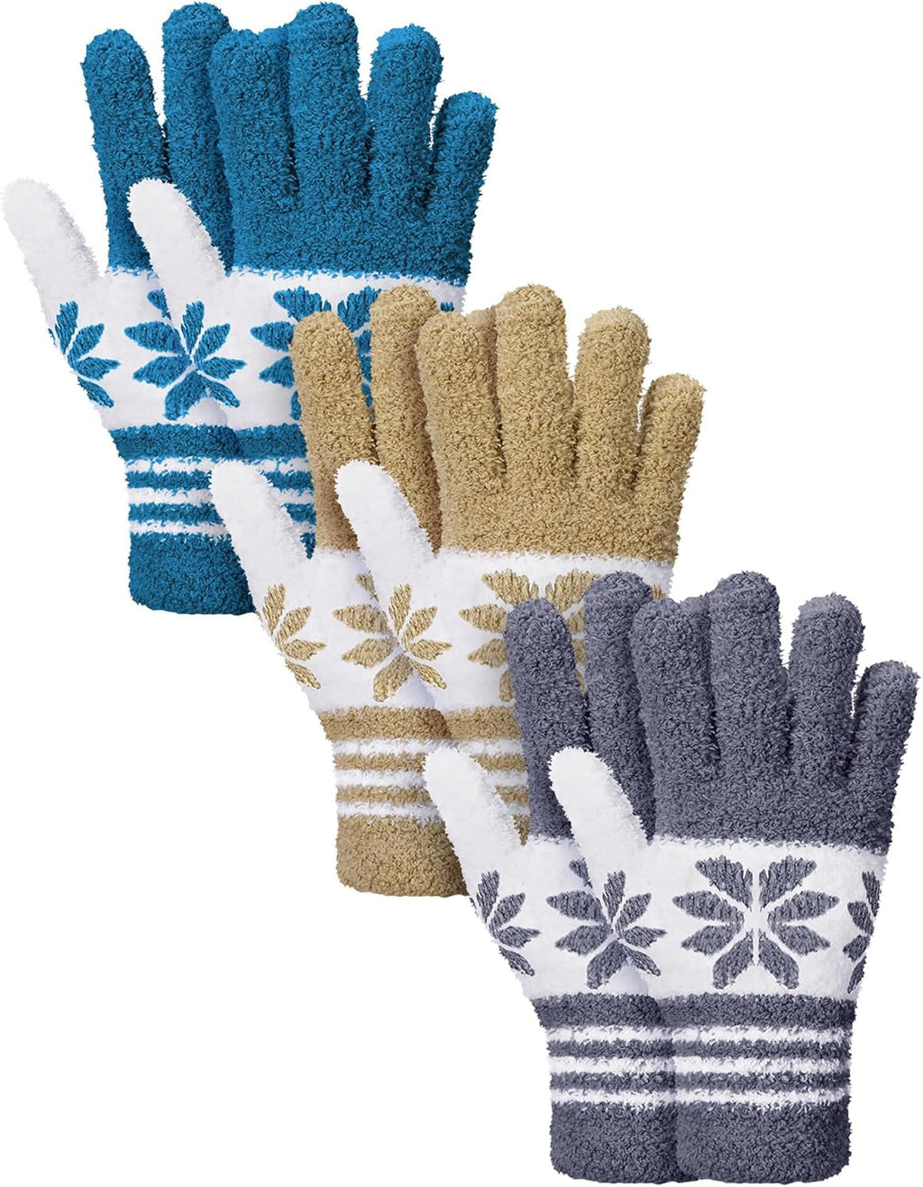 Patelai 3 Pairs Microfiber Plant Dusting Gloves Leaf Cleaning Gloves for Indoor Plants, Blinds, Furniture, House(Gray, Dark Blue, Khaki, White,Large)