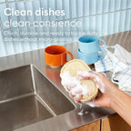 Vove Scrub Sponges 4 Pack, Cellulose & Cotton with Natural Loofah, Eco-Friendly Loofah Dish & Kitchen Sponges, Bathroom Scrubbing Pads, FSC-Certified Packaging