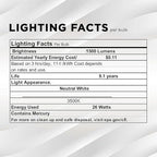 SLEEKLIGHTING 26 Watt T4 Double Tube CFL 4 pin G24q-3 Base Light Bulb 3500K 1500lm -UL Listed,Compact Fluorescent -Neutral White Light 4pack