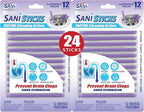 SANI 360° Sani Sticks Drain Cleaner and Deodorizer, 24 Count, Lavender Scent Enzyme Pipe Cleaners, Eliminate Odors, Prevent Clogged Drains, Safe for Sinks, Bathtub Drains, Septic Tanks