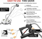 30" Pressure Washer Surface Cleaner Ultra with 7 Nozzles Water Broom, Stainless Steel Surface Cleaner for Pressure Washer, Dual Handle Power Washer Surface Cleaner for Concrete Driveway, 5000 PSI