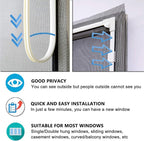 DIY Magnetic Window Screen Replacement Adjustable Mesh Screen 55"H*36"W with Magnets Fits Any Size White Frames with Grey Fiberglass Screen