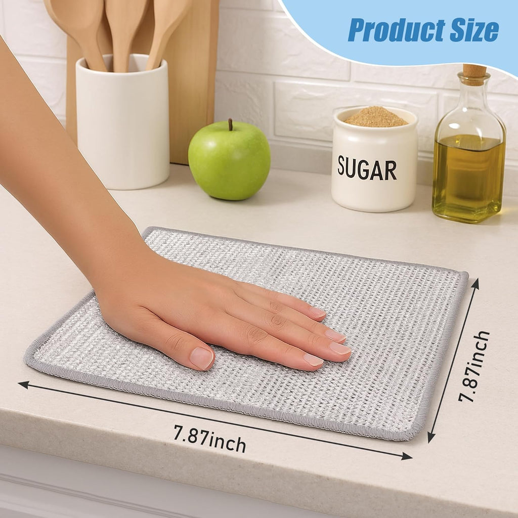 50pcs Non Scratch Wire Dishcloth, Multipurpose Wire Dishwashing Rags for Wet and Dry, Reusable Stainless Steel Cleaning Cloth, Kitchen Metal Dish Cloths for Washing Dishes Sinks, Dishes, Stove Top