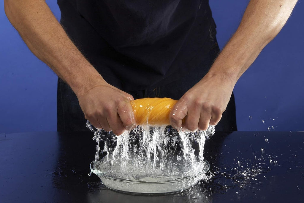 ShamWow Original Super Absorbent Multi-Purpose Cleaning Shammy Chamois Towel Cloth - Holds 10X its Weight in Liquid - Machine Washable - Will Not Scratch (16 Pack, Orange)