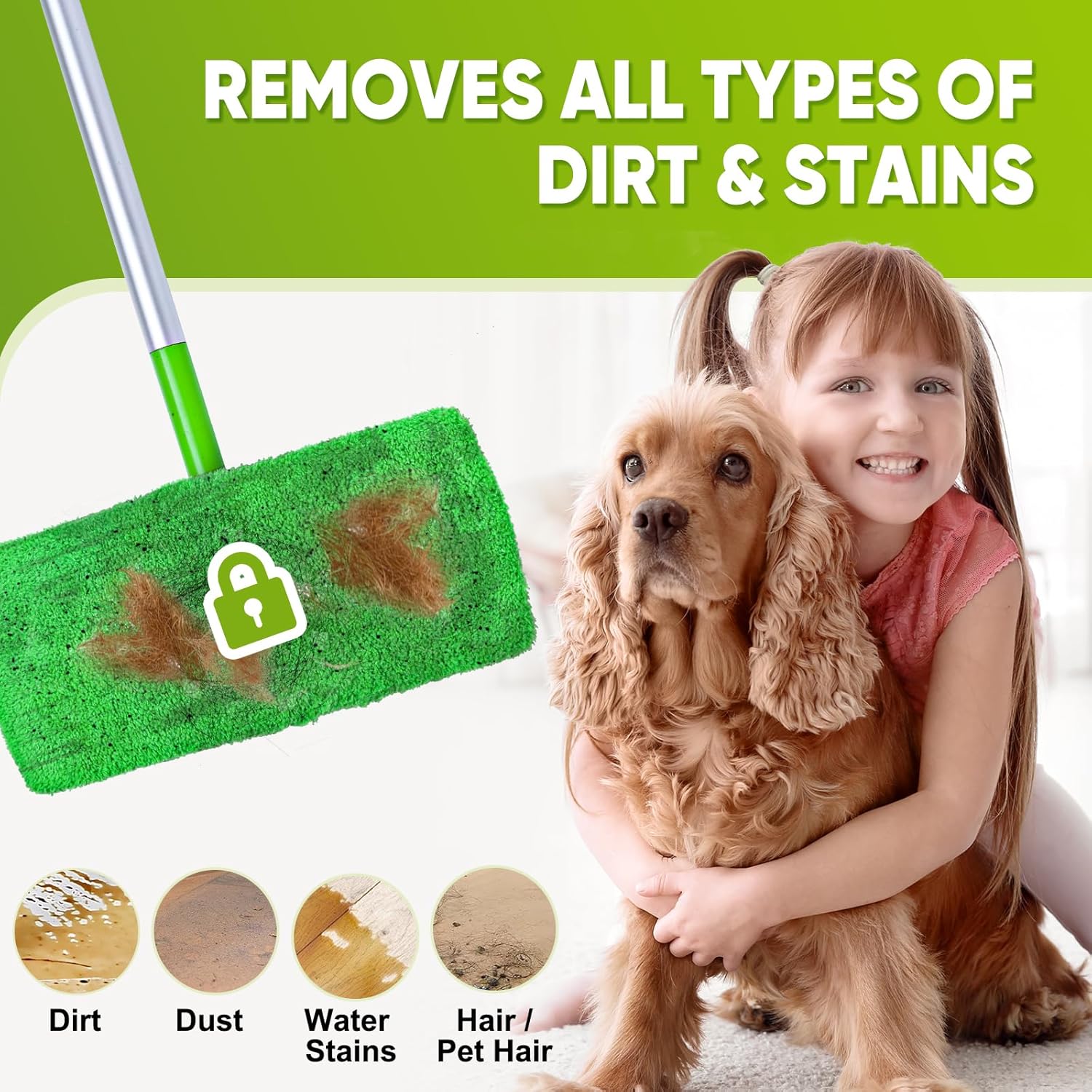 6-Pack Reusable Microfiber Mop Pads Compatible with Swiffer Sweeper, Dry & Wet Sweeping Cloths - Washable Wet Pads Refill for Multi-Surface/Hardwood Floor Cleaning