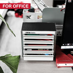 P.I.T. Mini White Tool Box, Portable 5-Drawer Micro Roll Cab Steel Stackable Tool Box with Liner, White Small Tool Case for Tools Storage and Organizers, Home DIY