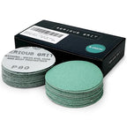 Serious Grit - 3-Inch 80 Grit Sanding Discs - Heavy-Duty Hook & Loop Film Discs - Sandpaper for Woodturning, Bowl Sanding & Power Tool Drill Attachment Sanding Pads - Pack of 50