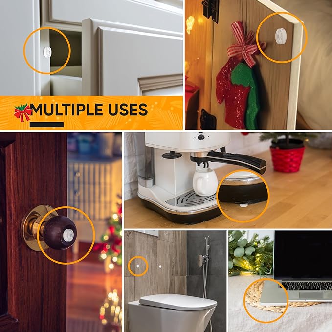 64 Self Adhesive Cabinet Door Bumpers – Sticky Clear Silicone Rubber Pads for Furniture Drawers, Kitchen Cabinets, Decor, Wall Protection – Vellax