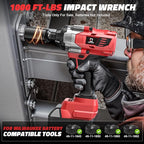 Cordless Impact Wrench 1/2 inch Compatible with Milwaukee 18v Battery Brushless High Torque Impact Driver Gun with 1000 Ft-lbs Torque, LED Work Light, Ergonomic Design Heavy-Duty