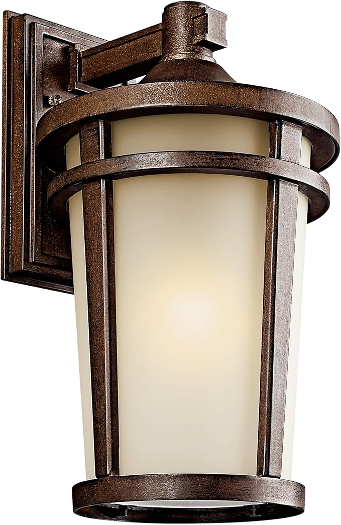 Kichler Atwood 17.75" 1 Light Outdoor Wall Light with Light Umber Mist and Brown Stone