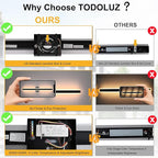 TODOLUZ 2-Pack 24-Inch LED Outdoor Wall Light Fixture, IP65 Waterproof 17W Exterior Linear Wall Mount Lighting, 5 Color Temperature Mode (3000K/3500K/4500K/5000K/6000K)