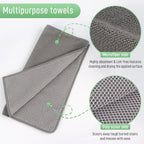 SINLAND Microfiber Dish Cloths Dish Rags for Washing Dishes Best Kitchen Washcloth Cleaning Cloths with Poly Scour Side 12Inchx12Inch 10Pack Grey