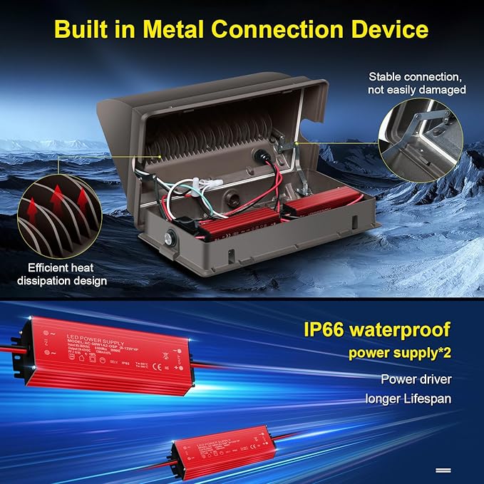 LED Wall Pack Light 18000LM Dusk to Dawn LED Outdoor Flood Security Lights 120W 5000K 100V-277V Commercial and Industrial Building Wall Mount Exterior Lighting for Yard Barn Garage