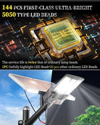 Gefolly SL-9800W Solar Street Lights Outdoor, 650000LM Commercial Parking Lot Light Dusk to Dawn IP67 Waterproof 6500K Security Flood Lights Lamp for Yard, Road, Basketball Courts