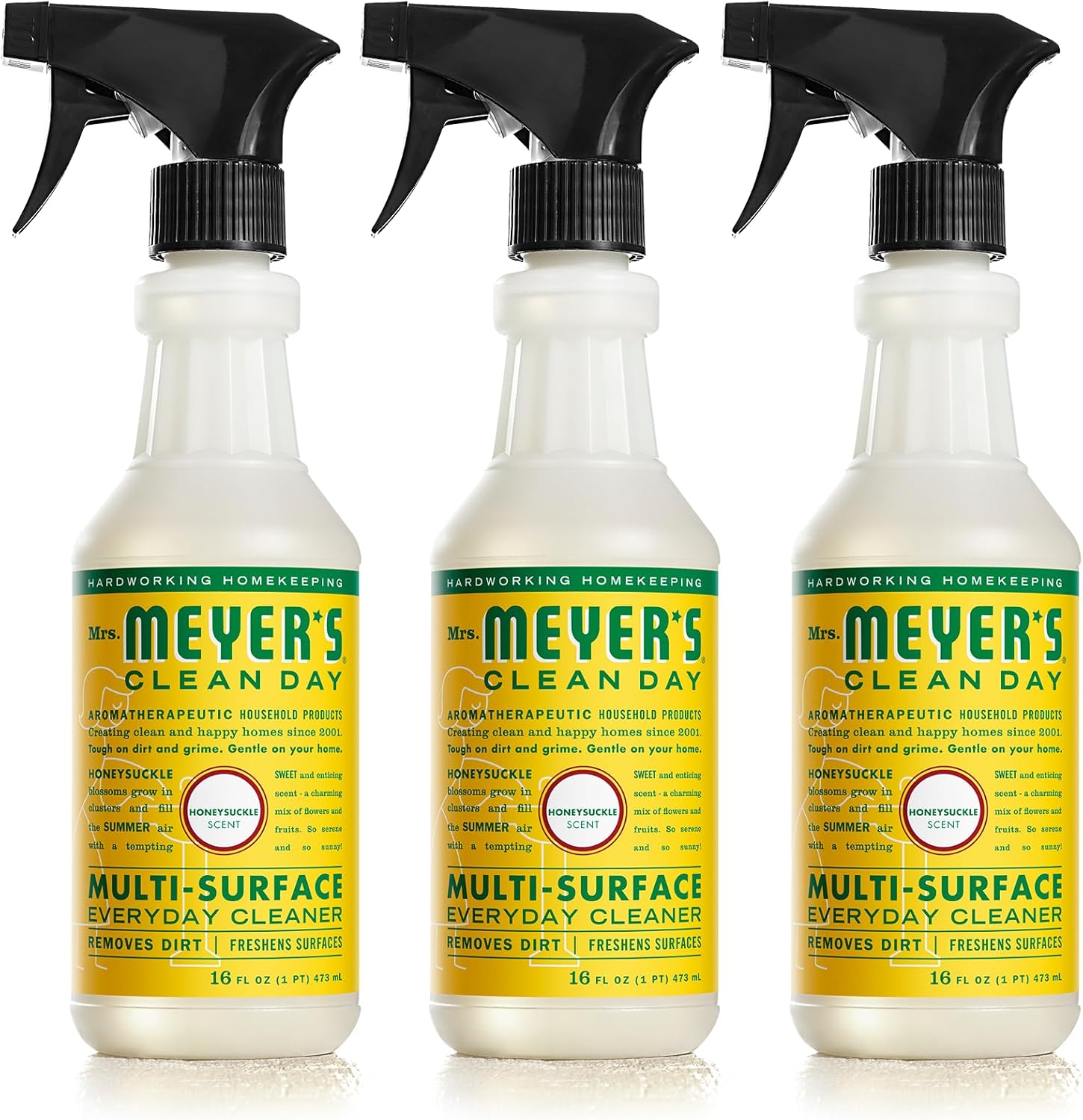 MRS. MEYER'S CLEAN DAY All-Purpose Cleaner Spray, Honeysuckle (16 Fl Oz (Pack of 3))