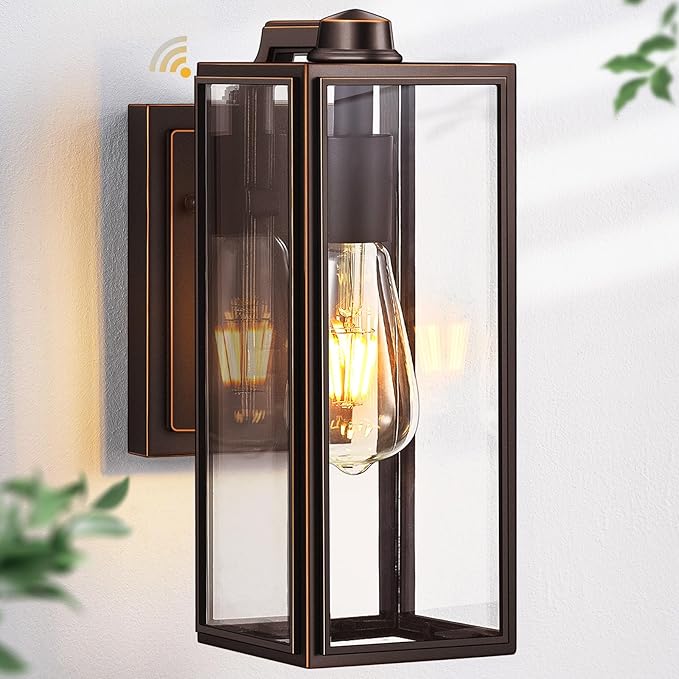 VIANIS Dusk to Dawn Outdoor Light Fixtures Wall Mount, Sensor Porch Lights, Anti-Rust Exterior Wall Sconce Lighting Lamp, Waterproof Coach Lantern for Doorway, Garage