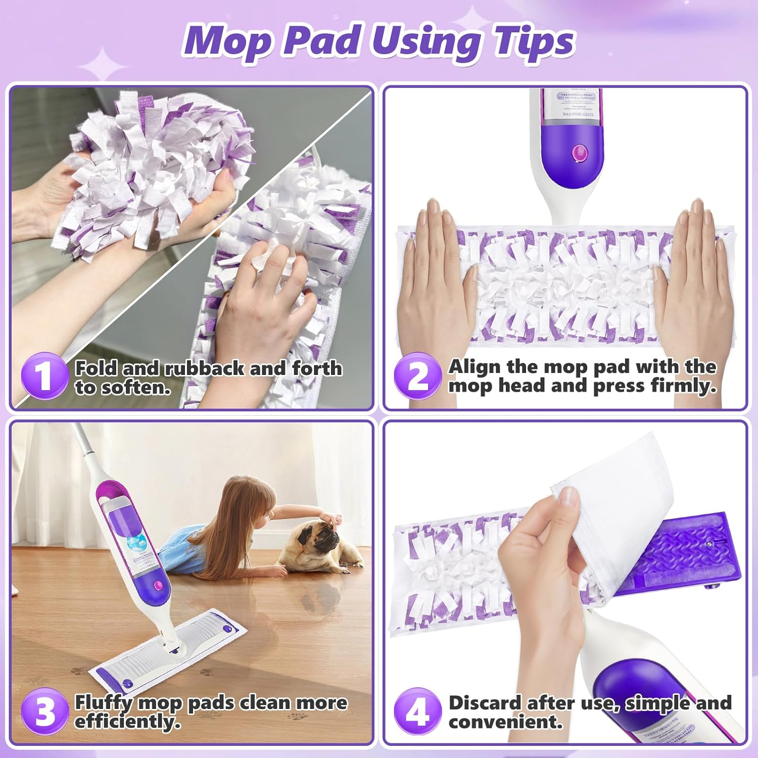 Disposable Mop Pads Refills for Swiffer Power Mop: 20 Pcs Wet Dry Pad for Multi-Surface Floor Cleaning - Mopping Replacement for Tile Hardwood - Sweeping Cloths for Home Kichen