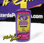 Wizards Metal Polish Cream Metal Renew - Cleans, Shines and Protects All Metals - Cream Fast-Cut Polish and Stainless Steel Cleaner - High Gloss Metal Polish - 8 oz