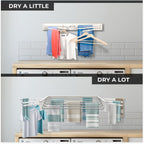 MODERN-X Wall Mounted Clothes Drying Rack with 6 Swivel arms, 35”Wide, 26 Linear ft of Laundry Drying Rack Space, 6 Collapsible Aluminum rods, 2X Drying Capacity, Space Organizer Holds up to 60lbs