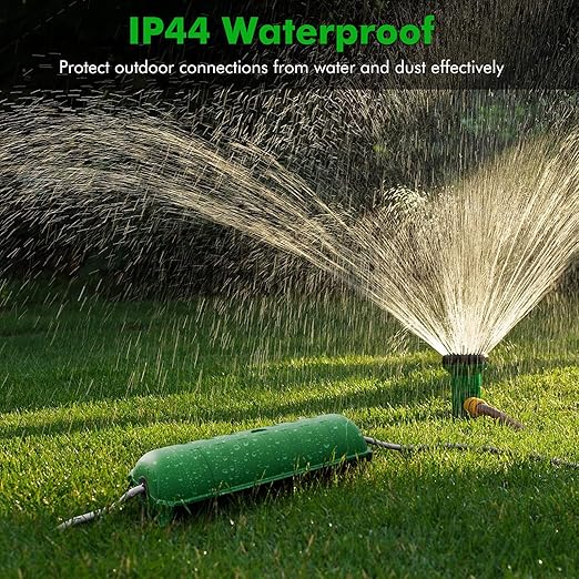 2 Pack of IP44 Outdoor Waterproof Box by Restmo, Weatherproof Extension Cord Cover, Safety Connection Seal for Outdoor Outlet, Electrical Plug, Holiday Decorations, LED Strip Light, Power Tool, Green